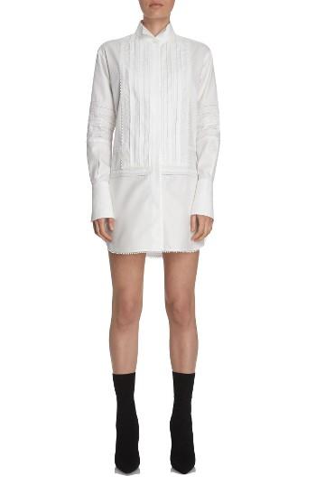 Women's Burberry Pintuck Cotton Shirtdress - White