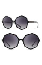 Women's Shwood Aurora 57mm Sunglasses - Black/ Elm Burl/ Grey Fade
