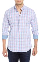 Men's Bugatchi Shaped Fit Check Performance Sport Shirt
