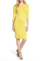 Women's Sentimental Ny Elbow Sleeve Sweater Dress - Yellow
