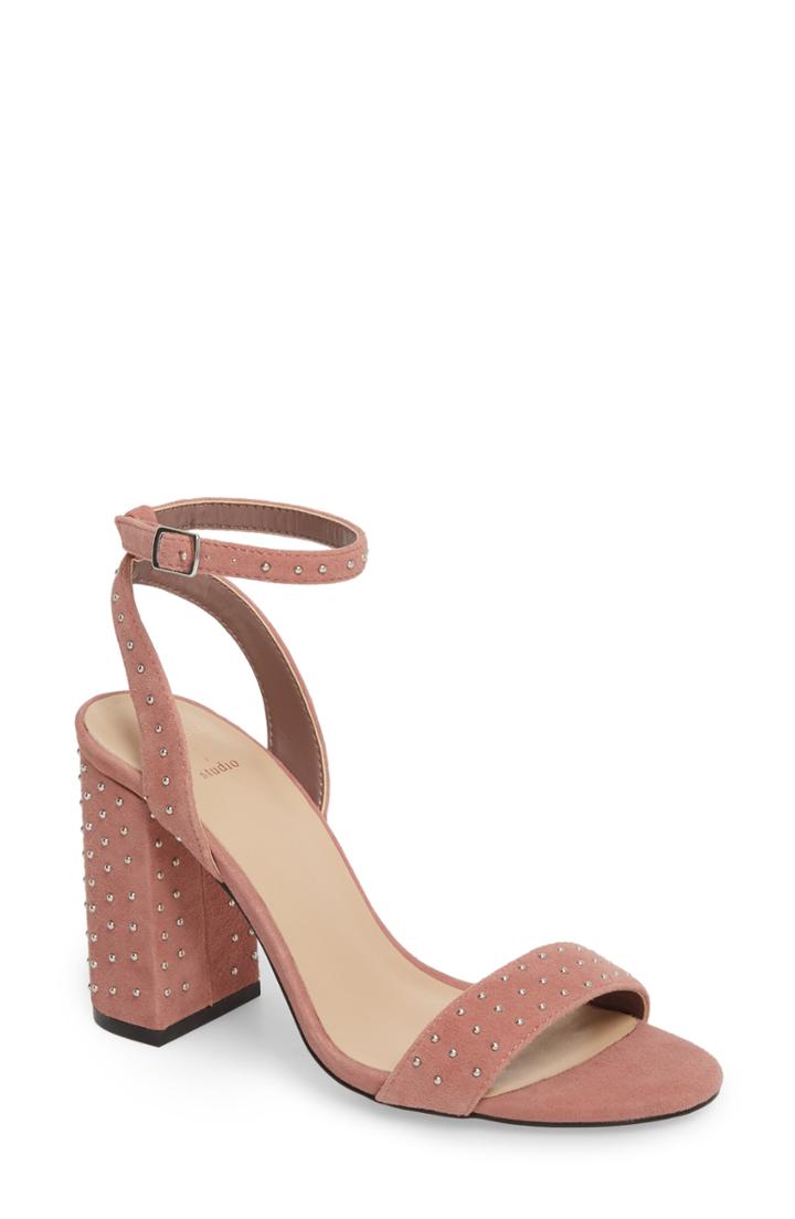 Women's Black Suede Studio Roxy Studded Sandal
