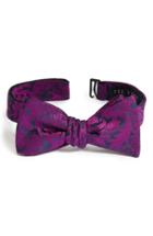 Men's Ted Baker London Floral Silk Bow Tie, Size - Purple
