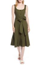 Women's 1901 Button Front Fit & Flare Midi Dress - Green