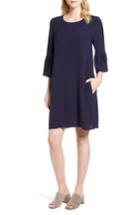 Women's Eileen Fisher Flare Sleeve Silk Dress, Size - Purple