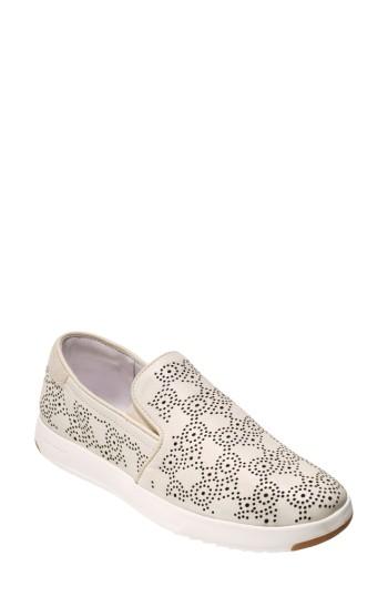 Women's Cole Haan Grandpro Perforated Slip-on Sneaker .5 B - White