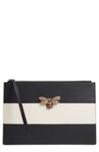 Gucci Bee Stripe Leather Pouch -