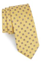 Men's The Tie Bar Medallion Scene Silk & Linen Tie, Size - Yellow