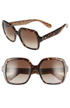 Women's Kate Spade New York 'katels' 54mm Sunglasses - Havana/ Rose Gold/ Glitter
