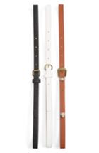 Women's Fantas Eyes 3-pack Belts, Size Medium/large - Multi White/ Black/ Brown