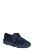 Women's Tory Burch Scallop Cotton & Silk Sneaker M - Blue