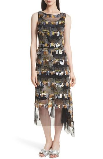 Women's Tracy Reese Flange Beaded Fringe Midi Dress