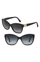 Women's Dolce & Gabbana 56mm Gradient Lens Butterfly Sunglasses - Black