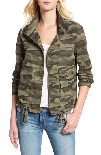 Women's Caslon Front Pocket Utility Jacket, Size - Green