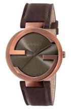 Men's Gucci Interlocking Leather Strap Watch, 42mm