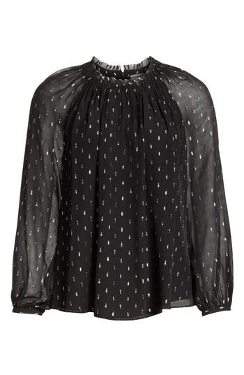 Women's Joie Baylee B Ruffle Collar Metallic Dot Blouse