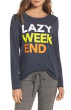 Women's Chaser Lazy Weekend Love Knit Sweatshirt - Blue