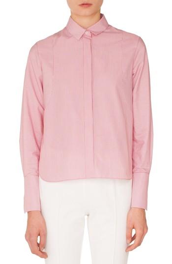 Women's Akris Punto Stripe Cotton Shirt - Red