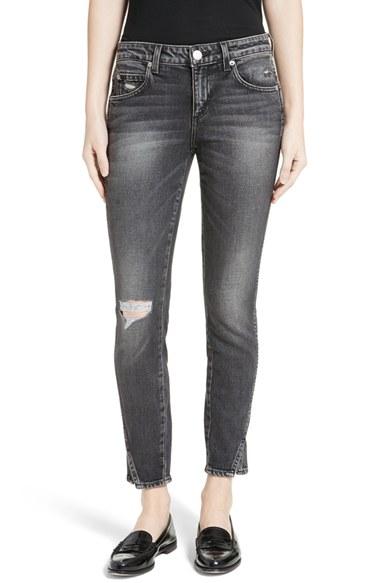 Women's Amo 'twist' Crop Skinny Jeans - Black