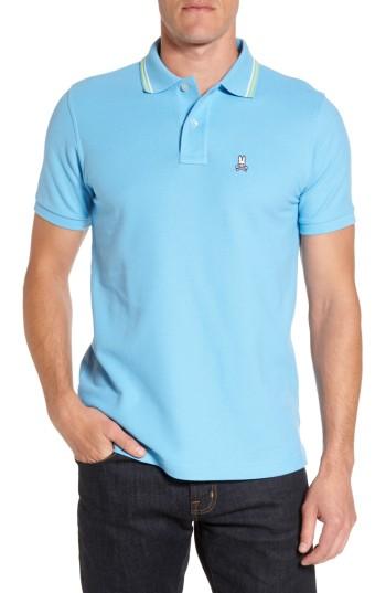 Men's Psycho Bunny Tipped Logo Applique Polo (xs) - Blue
