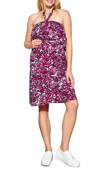 Women's Maternal America Ruffle Maternity/nursing Dress - Purple