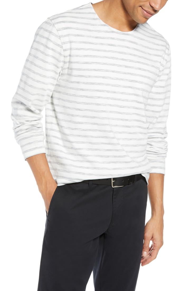 Men's 1901 Stripe Long Sleeve T-shirt - White