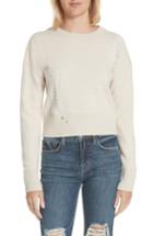 Women's Helmut Lang Shredded Crop Lambswool Sweater - Beige