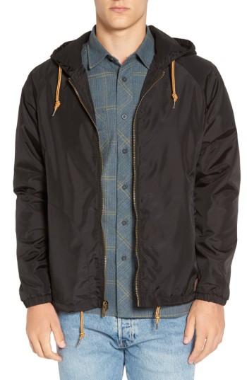 Men's Brixton 'claxton' Water Repellent Windbreaker - Black