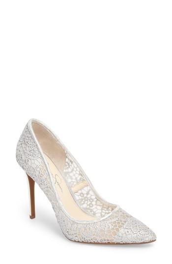 Women's Jessica Simpson Praylee2 Paisley Lace Pump M - Metallic