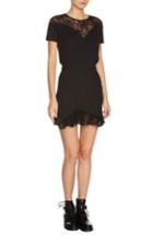 Women's Maje Lace Inset A-line Miniskirt - Black