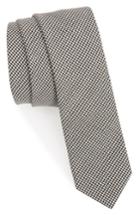 Men's Eleventy Houndstooth Wool Skinny Tie, Size - Black