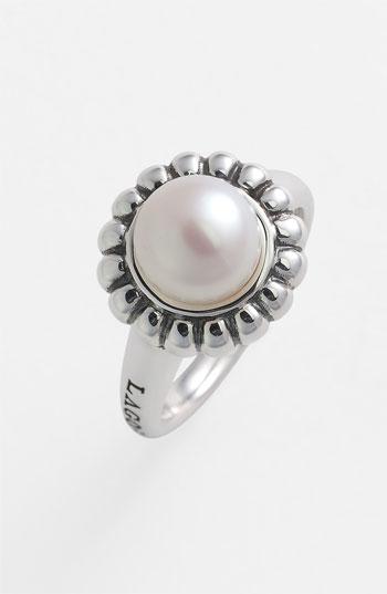 Women's Lagos 'luna Pearl' Fluted Ring