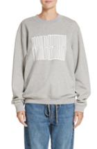 Women's Proenza Schouler Pswl Graphic Jersey Oversize Sweatshirt - Grey