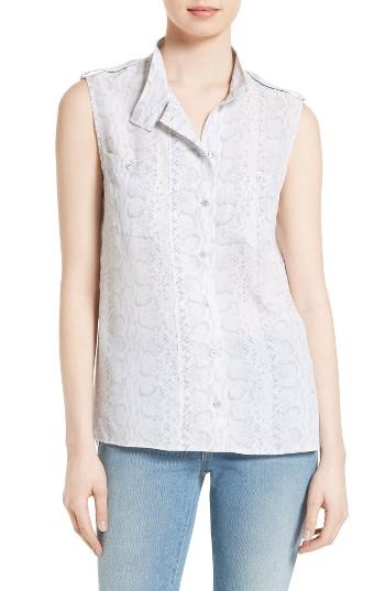 Women's Equipment Alma Snakeskin Print Silk Shirt