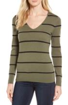 Women's Nordstrom Signature Stripe Cashmere Sweater - Green