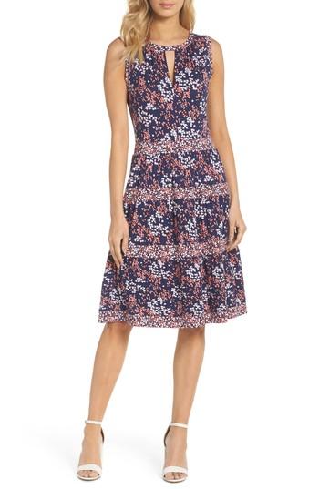 Women's Michael Michael Kors Blooms Border Tiered Dress - Pink