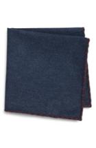 Men's Eleventy Solid Cotton Pocket Square, Size - Blue