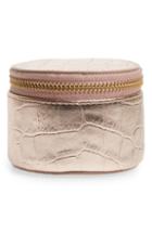 Nordstrom Croc Embossed Metallic Leather Zip Around Pill Case -
