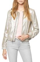 Women's Sanctuary Cool Gang Metallic Leather Bomber Jacket - Metallic