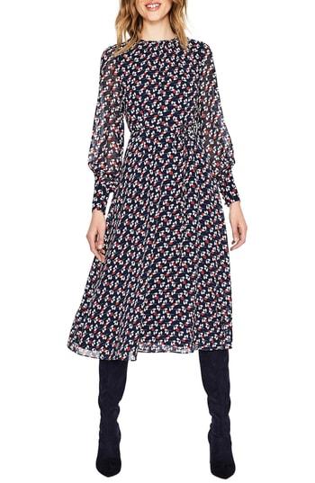 Women's Boden Belted Stripe Midi Dress - Blue