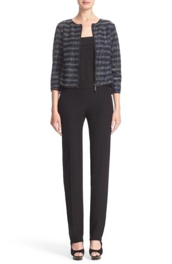 Women's Armani Collezioni Side Zip Cady Pants Us / 48 It - Black