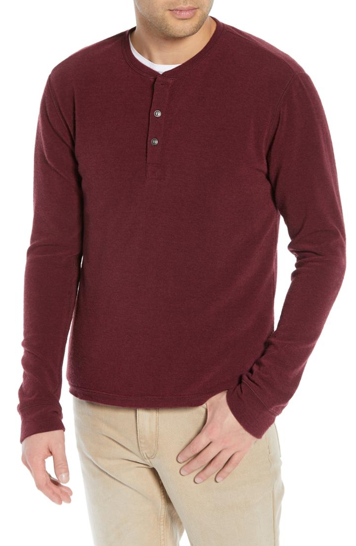 Men's Treasure & Bond Slim Fit Henley Shirt - Burgundy