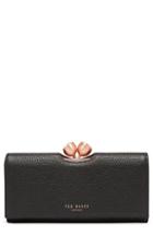 Women's Ted Baker London Pebbled Leather Matinee Wallet - Black