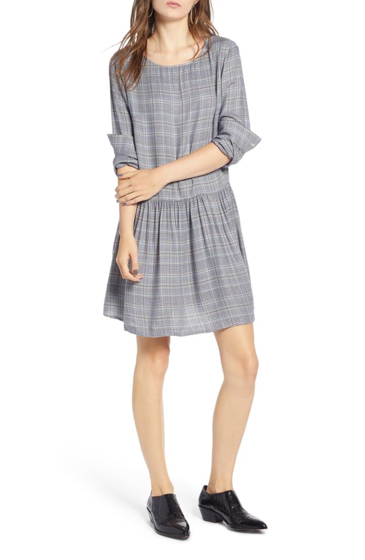 Women's Treasure & Bond Check Minidress - Grey