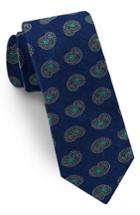 Men's Ted Baker London Paisley Silk & Linen Tie, Size - Blue