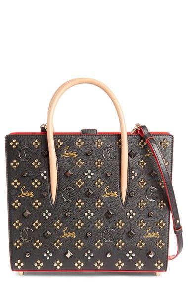 Christian Louboutin Medium Paloma Empire Spiked Calfskin Tote -
