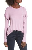 Women's Bp. Ruffle Shoulder Tee - Purple