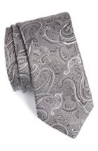 Men's Calibrate Floating Paisley Silk Tie, Size - Black