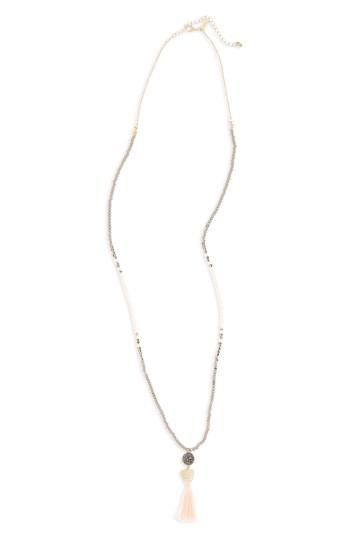 Women's Canvas Long Beaded Necklace