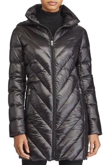 Women's Lauren Ralph Lauren Chevron Quilted Down Jacket - Black