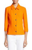 Women's St. John Collection Ribbon Texture Knit Jacket - Orange